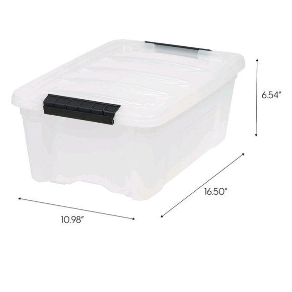 12 Qt Plastic Storage Boxes with Latches 10 Pack - Picture 2 of 4